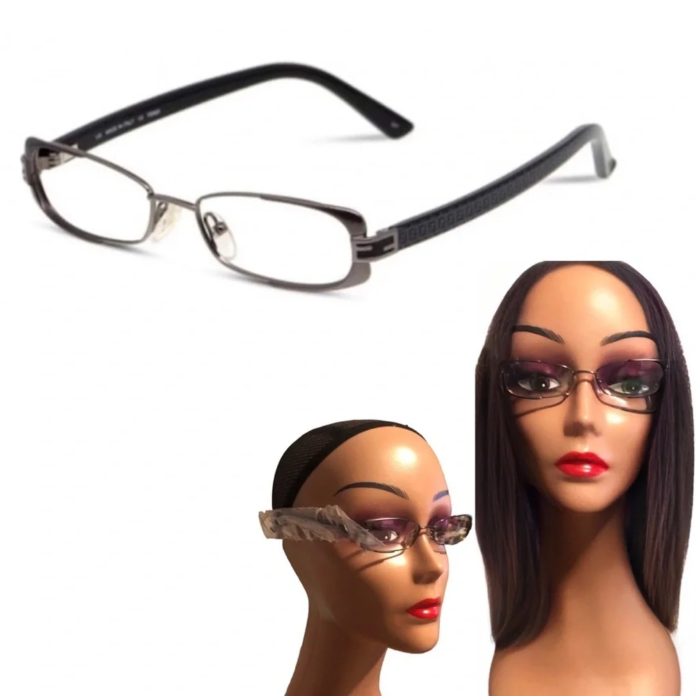 FENDI F943 Women’s Gunmetal Black Zero Power Reading Glasses Sz Small 49-16-135